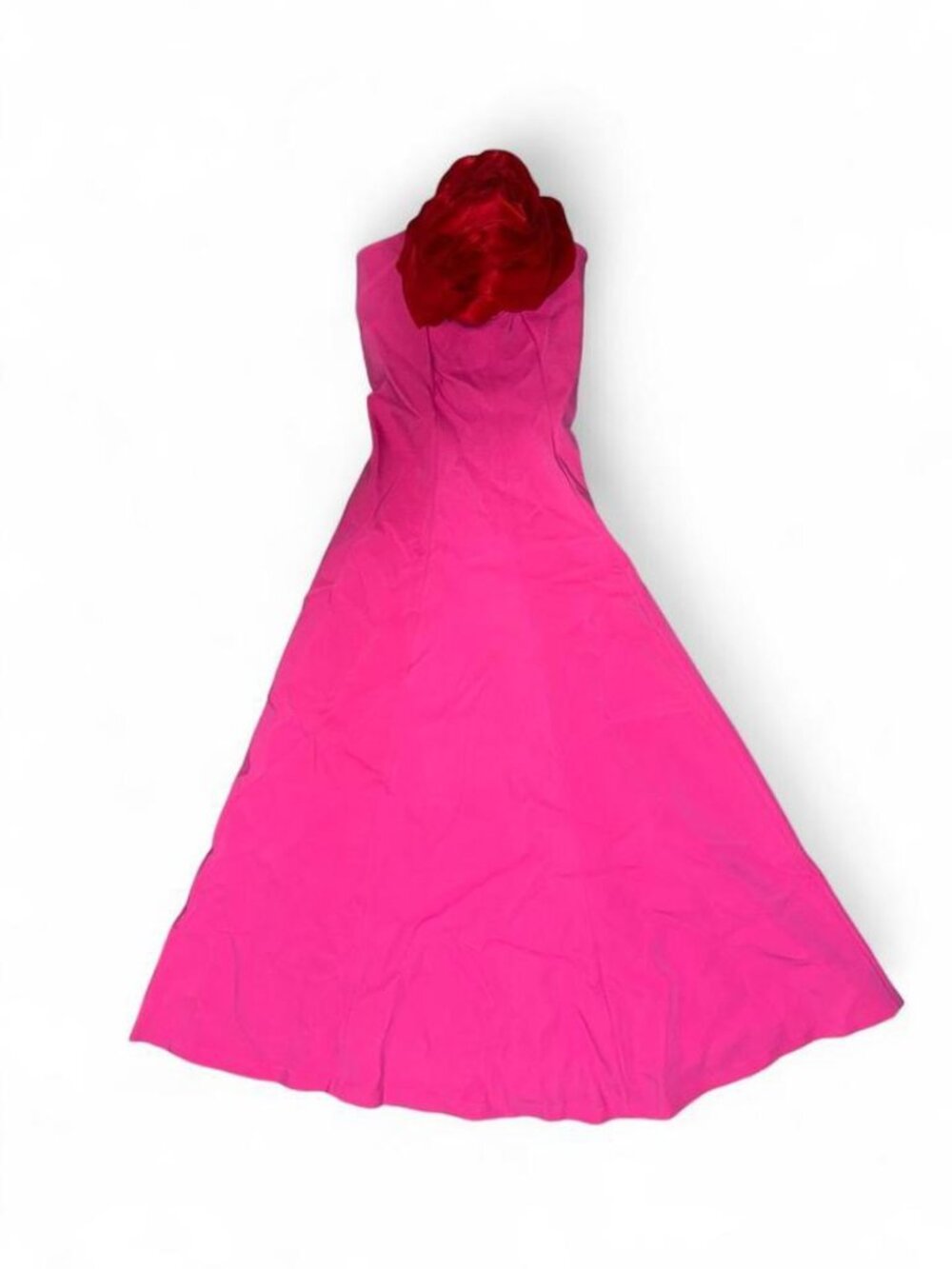 Rachel Gilbert Pink Strapless Gown 3D Red Rosette Size AU 2 US 6 Flawless